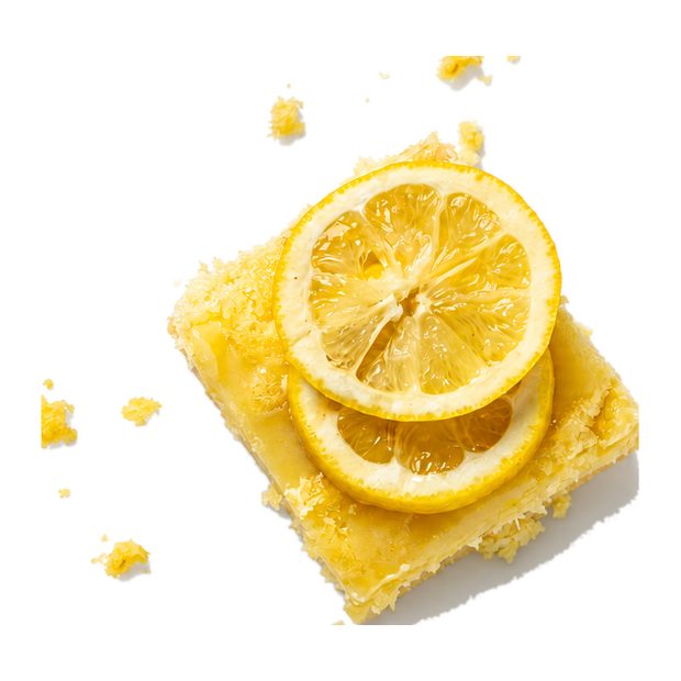 Lemon velvet cake topped with lemon slices